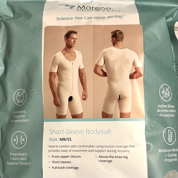 🏷️MARENA SHORT-SLEEVE BODYSUIT -MEN’S- COMPRESSION GARMENT - FAJA *Price Firm* - Picture 7 of 7